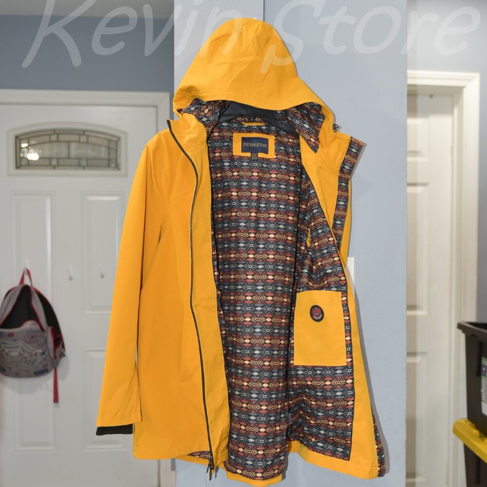Pendleton Yellow Hooded Trench Coat - Picture 3 of 9